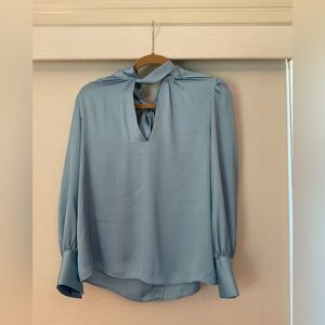 Zara Light Blue Silky Blouse- Small